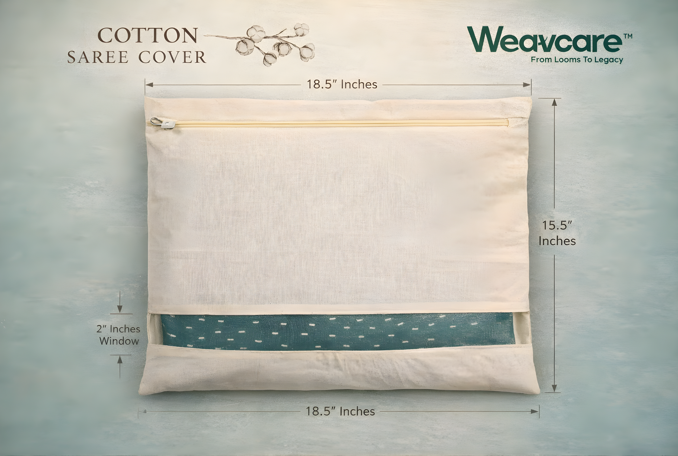 cotton saree cover with transparent window